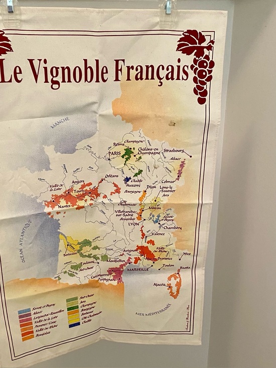 Torchons and Bouchon Other - Tea Towei - Le Vignoble Français Map Tea Towel - Multicolor